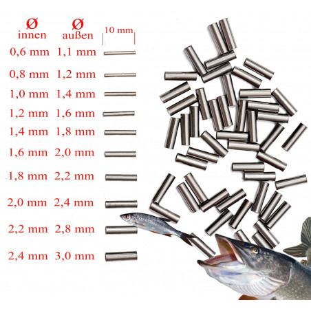 Quetschhülsen, Klemmhülsen, Crimps, Crimphülsen,