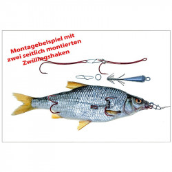 Montage mit zwei Zwillingshaken (Banane)