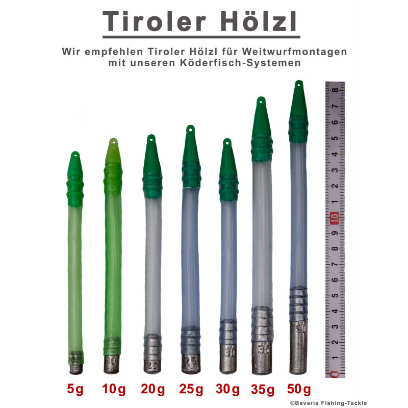 Tiroler Hölzl, Laufblei, Strömungsblei, Stehaufblei,  Varianten