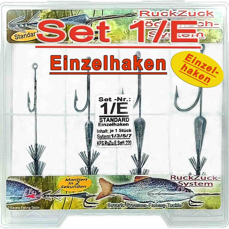RuckZuck-Köderfisch-System STANDARD  Einzelhaken Set 1
