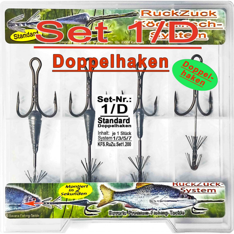 RuckZuck-Köderfisch-System STANDARD Doppelhaken  Set1